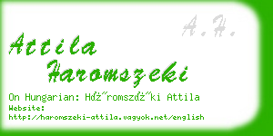 attila haromszeki business card